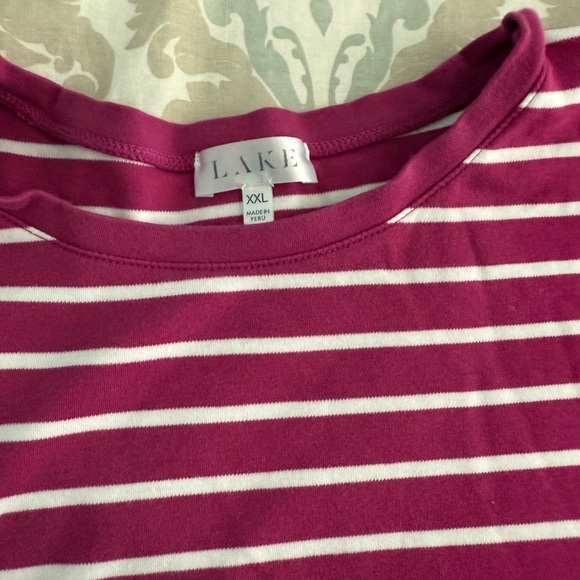 LAKE Pima Crew Short-Long Set in Dahlia Anchor Stripe - Picture 4 of 11